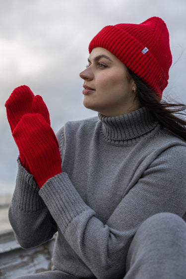 Rotondo 100% merino kepurė Raudona