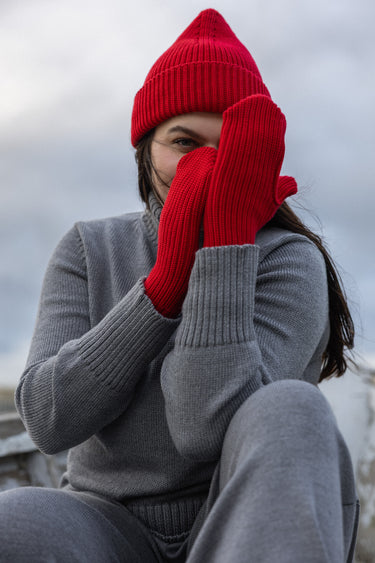 Rotondo 100% merino kepurė Raudona