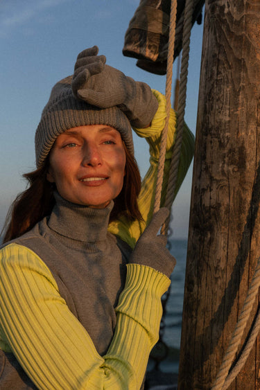 Rotondo 100% merino kepurė Pilka