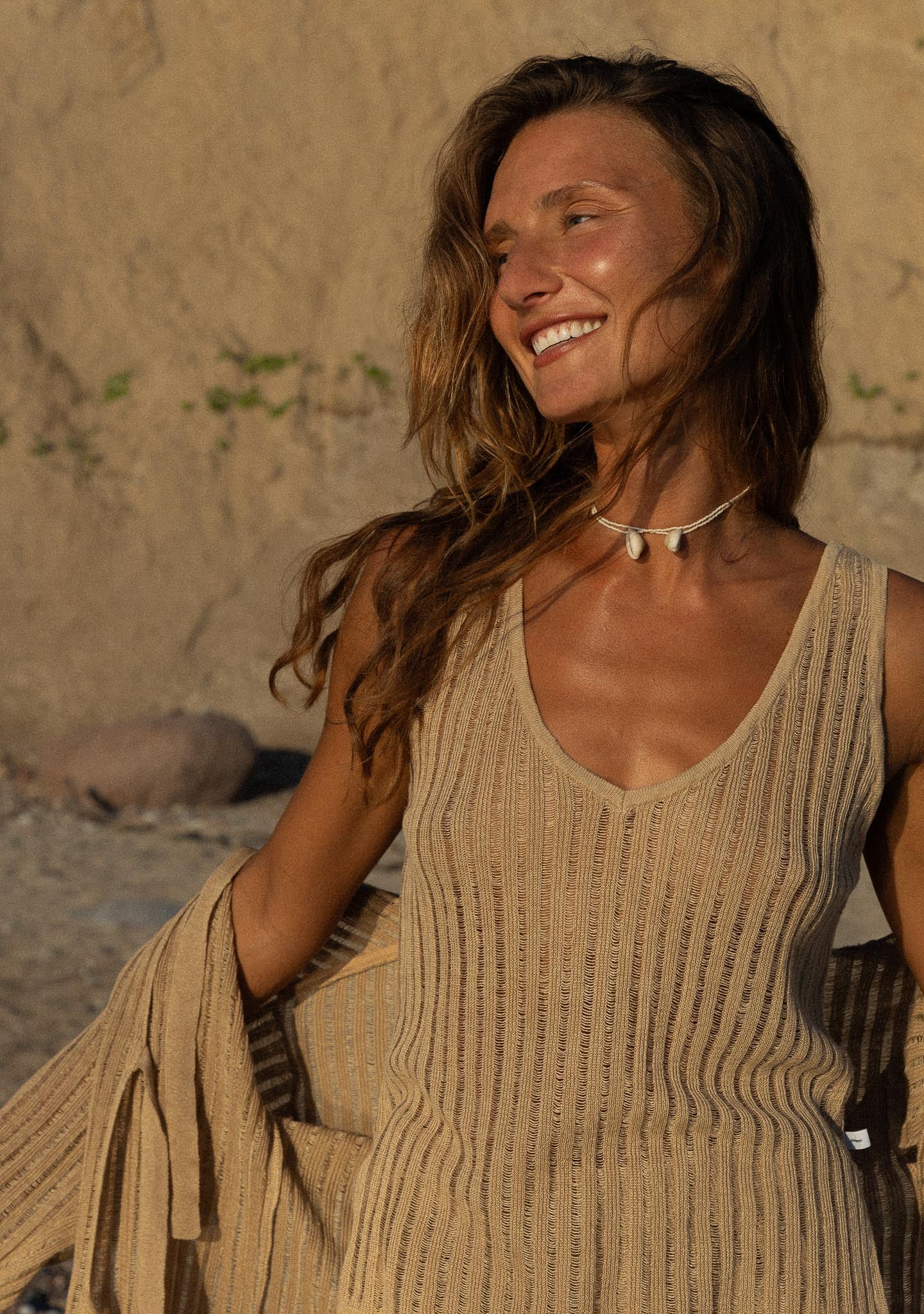 Caldo 100% Linen Tank Top Sand