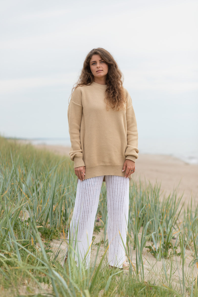 Honeycomb Unisex Jumper Beige
