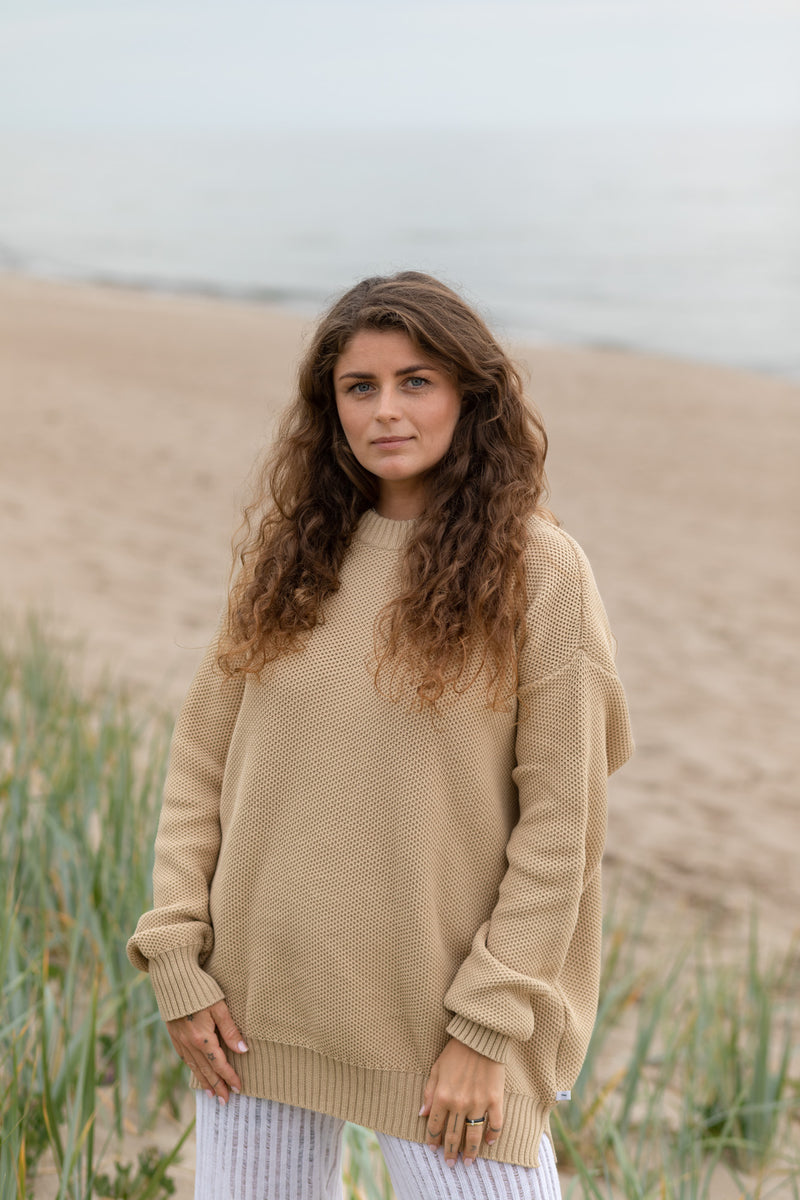 Honeycomb Unisex Jumper Beige
