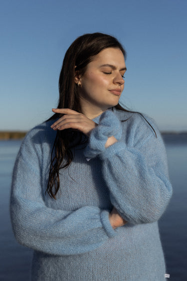 Melody moheros plaukų gumelė Žydra