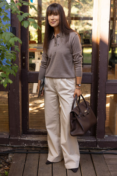 Galante 100% merino polo palaidinė Taupe