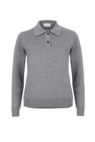 Galante 100% merino polo palaidinė Šviesiai pilka