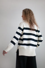Marina Striped Merino Sweater White