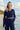 SALANIDA Merino Wool Long-sleeve Crop Top in Navy | BRERA