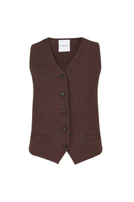 Galante megzta 100% merino liemenė Šokoladas