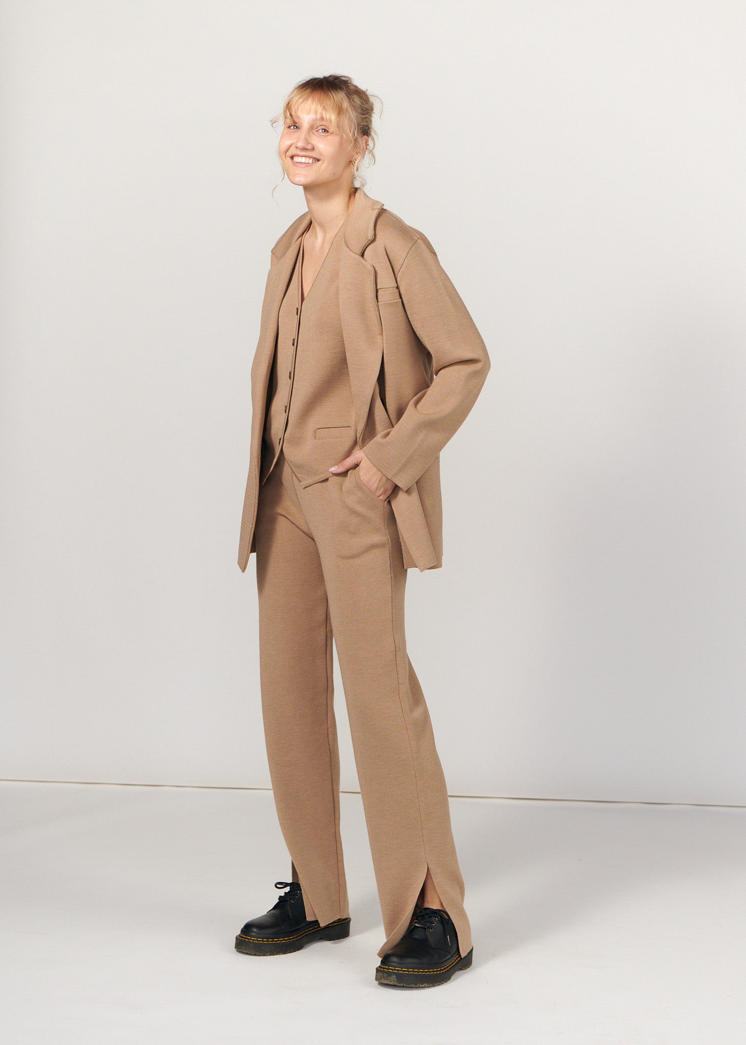 Ora, Forza & Galante 100% Merino Co-ord in Beige