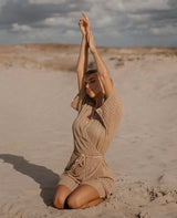 Sole 100% lino paplūdimio suknelė Smėlis