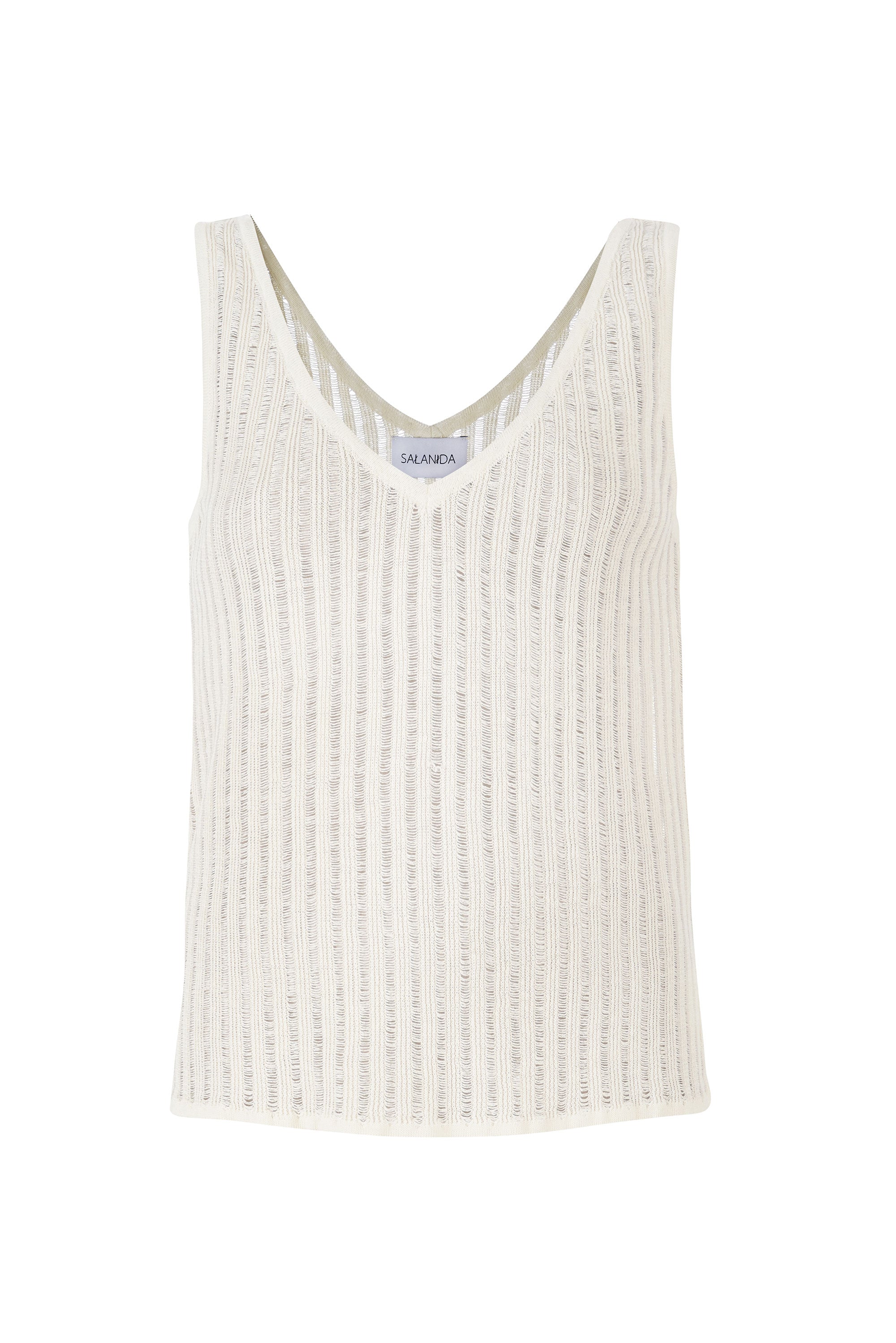 Caldo 100% Linen Tank Top White