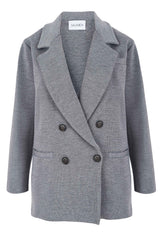 Forza Knitted 100% Merino Blazer Light Grey