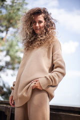 Honeycomb Unisex Jumper Beige