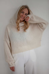 Nuvola alpakos megztinis su gaubtuvu Baltas *RIBOTO LEIDIMO*
