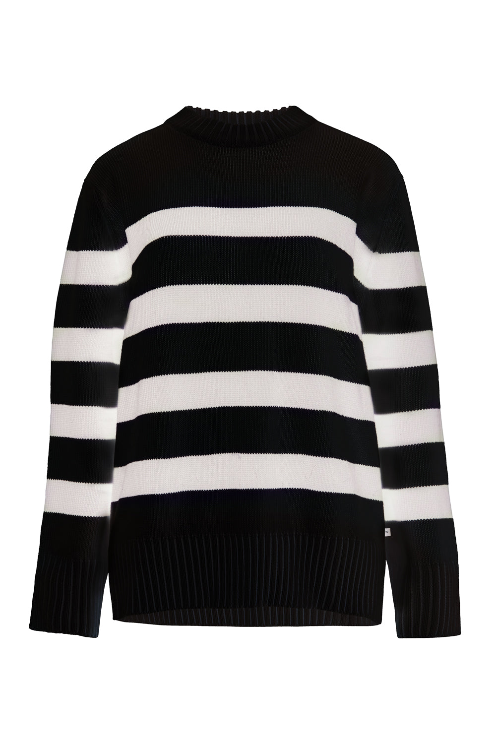 Marina Striped 100% Merino Jumper Black