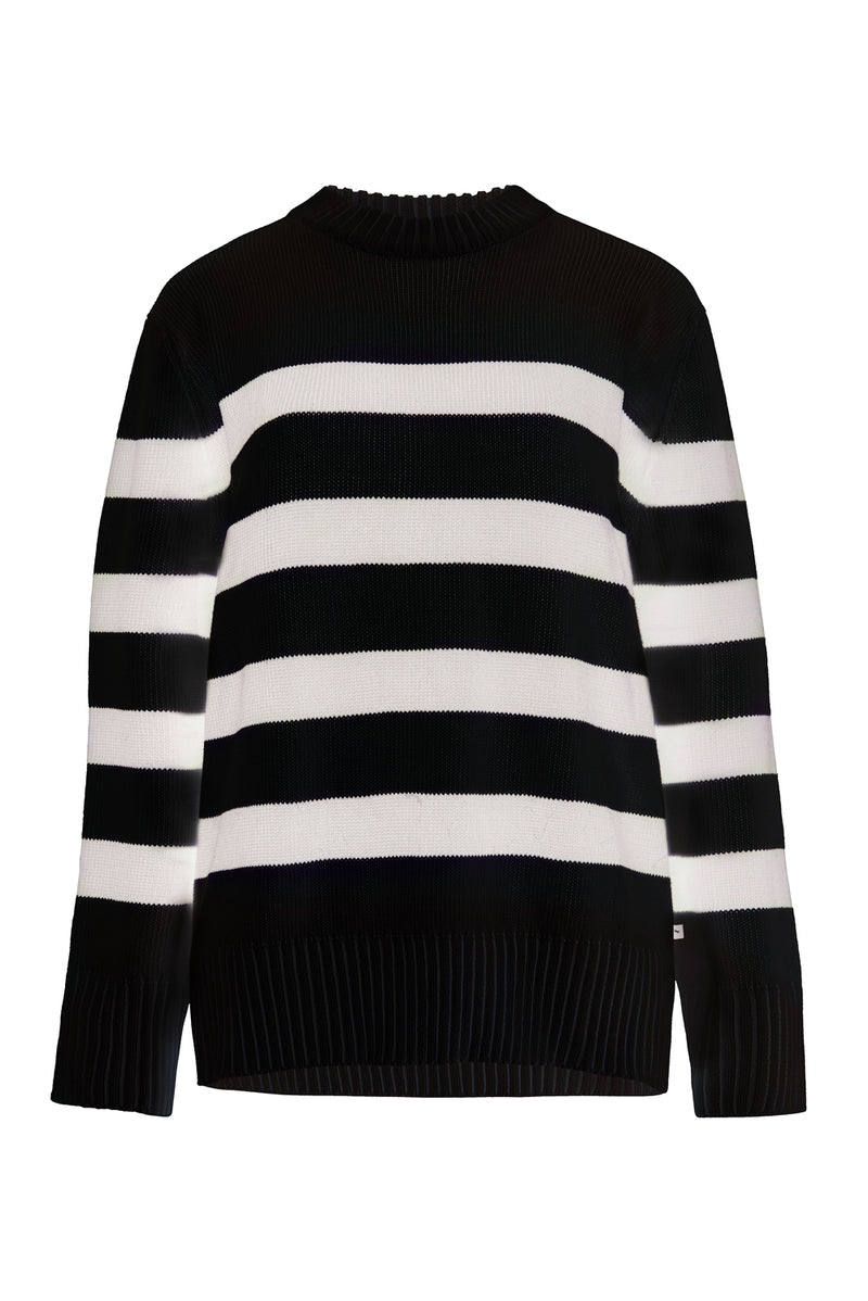 Marina Striped Merino Sweater Black