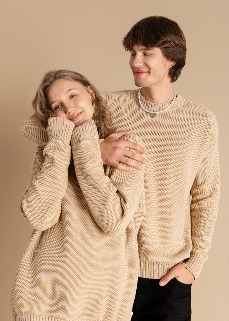 Honeycomb Unisex Jumper Beige