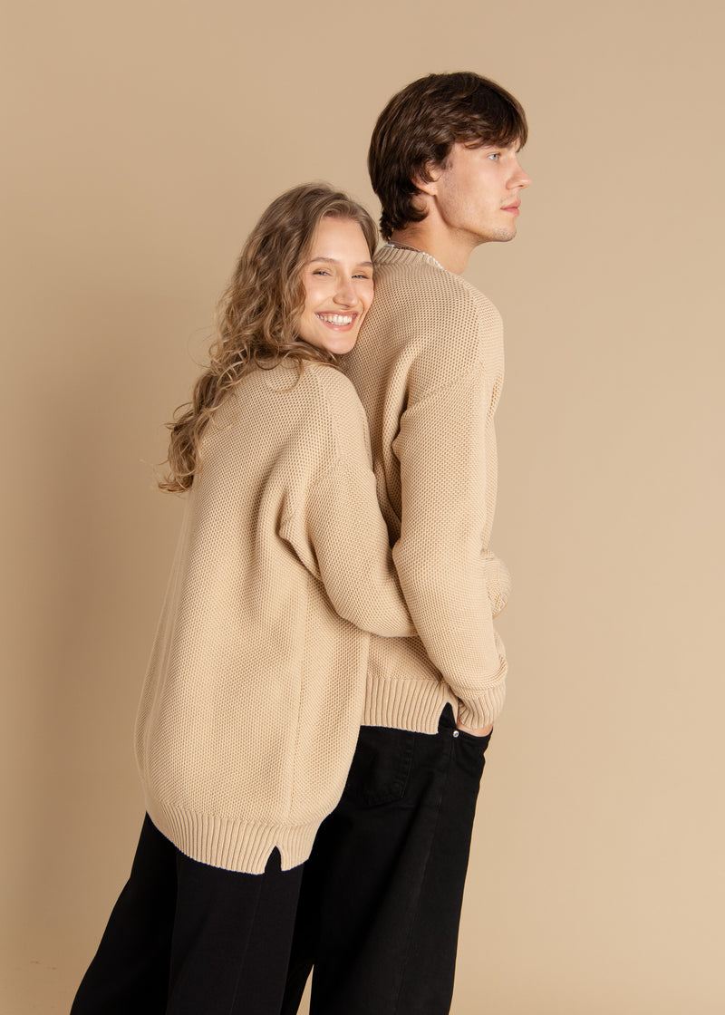 Honeycomb Unisex Jumper Beige